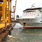 Ferry crashes into a loading dock in Barcelona causing a fire