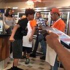 Kid tries to “fight” on man at a pizza shop for not giving him a slice (despite what he says in the video which is lies)