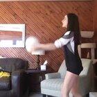 WCGW playing volleyball inside