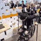 ‪this exoskeleton allows people with mobility disorders to be upright and mobile and walk for 4 hours continuously on a single charge‬