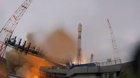 Soyuz Rocket gets struck by lightning during launch.