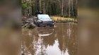 driving truck through huge puddle goes surprisingly well